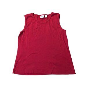 Chicos Design Sleeveless Red Tank Top Size XL 100% Cotton